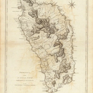 Dominica - 1788 Map Jefferys West Indian Atlas - Reprint