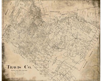 Travis County Plat Maps Travis County Map | Etsy