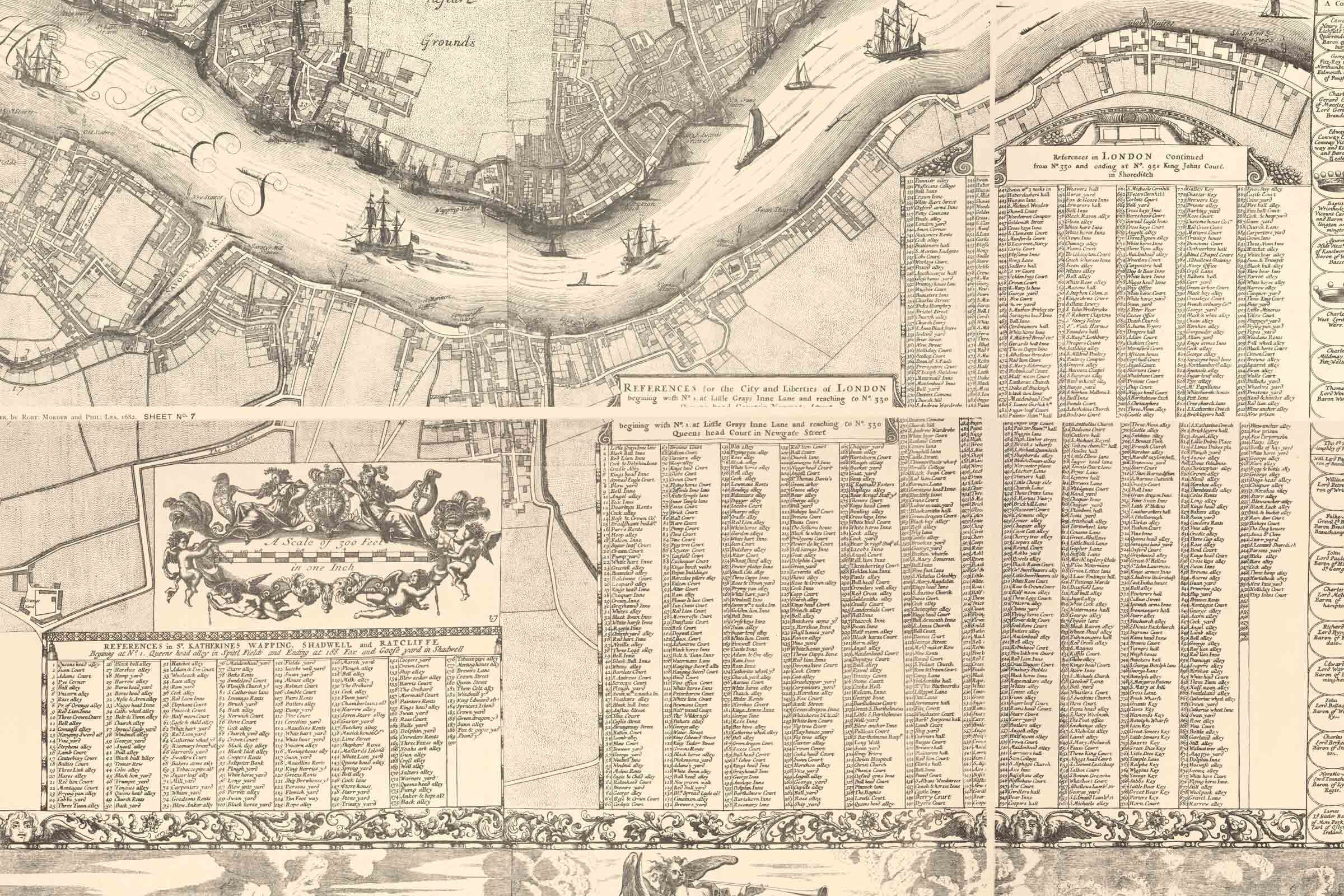 London England 1682 Old Map Reprint - Etsy