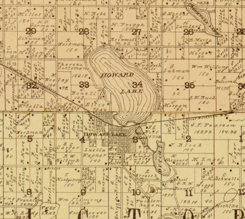 Wright County Minnesota 1901 Old Wall Map Reprint With Etsy