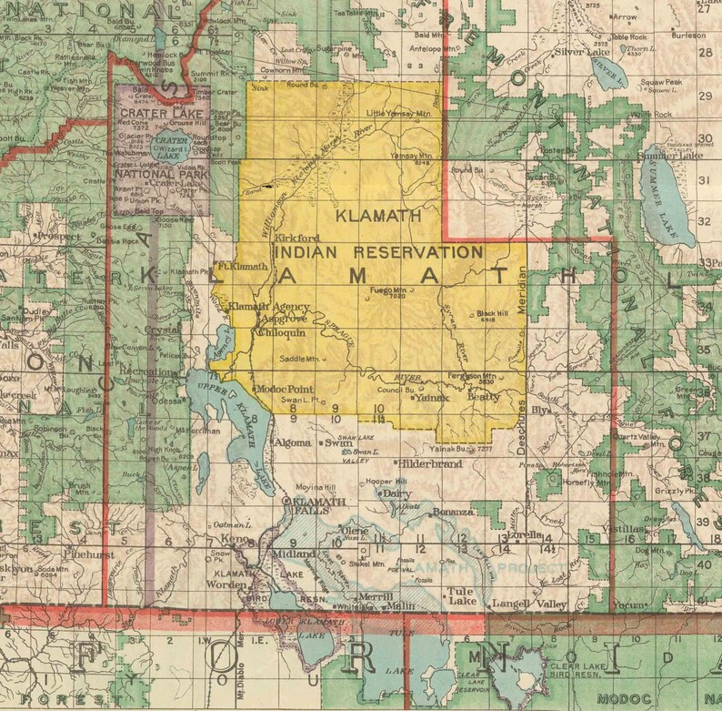 Oregon 1922 National Forests - State Map - Old Map Reprint - Etsy