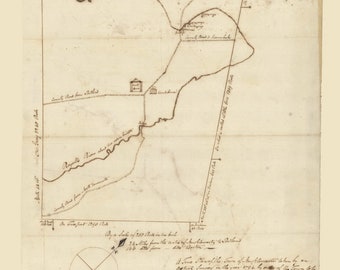 New Gloucester Maine 1794 Town Plan - Old Roads Reprint  Massachusetts Archives - MA