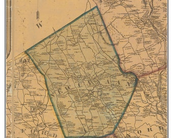 New Canaan Ct Map Etsy