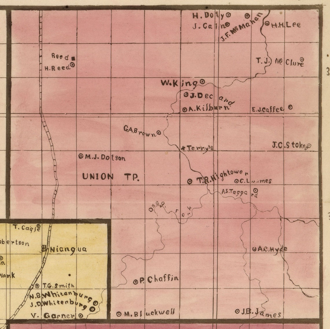 Webster County Missouri 1877 Old Wall Map with Homeowner Etsy
