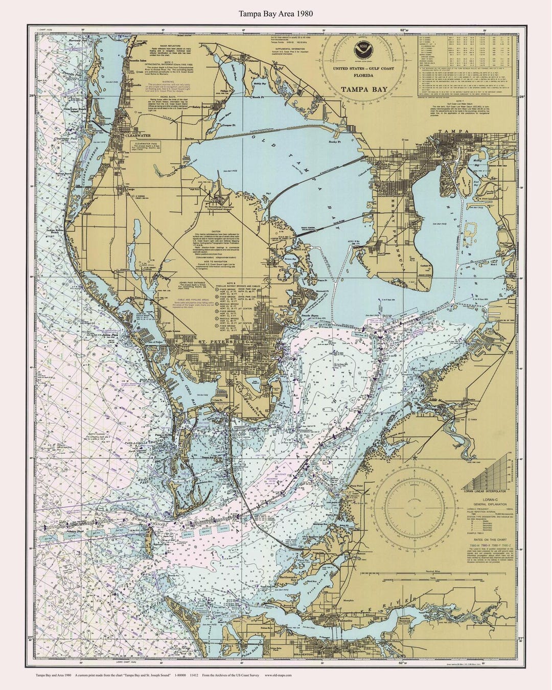 Tampa Bay Area 1980 Nautical Map - Il 1080xN.6378036838 Ksda 