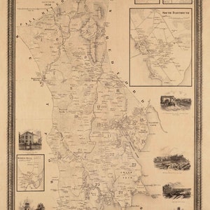 Dartmouth  1856 - Old Town Map - Homeowner Names - Bristol County Massachusetts Genealogy Reprint Cities Other