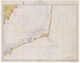 Wimble Shoals to Oracoke Inlet - 1933 - Outer Banks Cape Hatteras Avon Rodanthe North Carolina - Nautical Map - Reprint  80000 AC Chart 1232