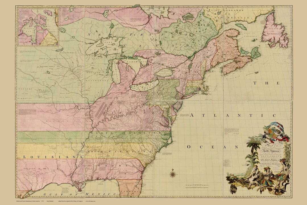 British and French Dominion in North America - 1755 - Colonial United ...