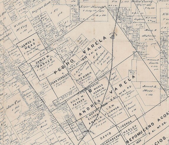 Limestone County Plat Map Limestone County Texas 1877 Old Wall Map With Lot Lines | Etsy