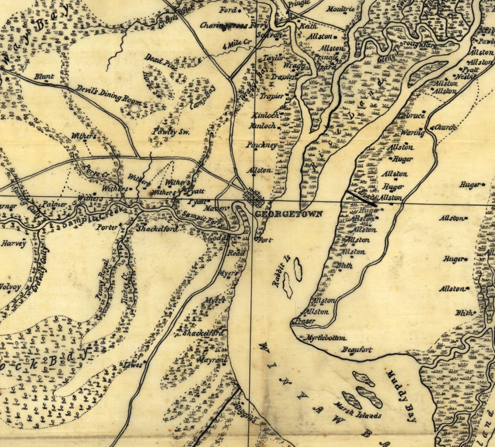 Georgetown District South Carolina 1825 County Wall Map  Etsy