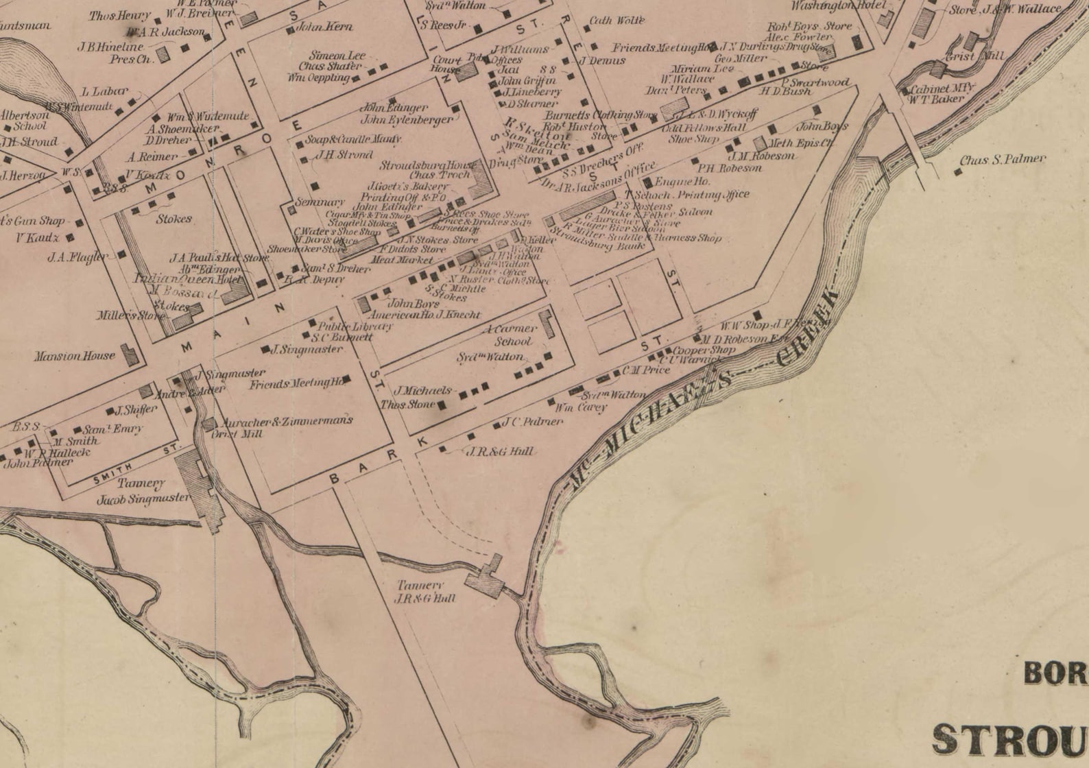 Monroe County Pennsylvania 1860 Old Wall Map With Homeowner - Etsy