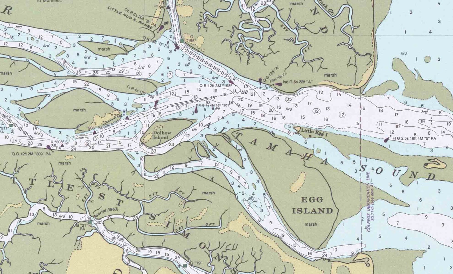 Altamaha Sound 1993 Old Map Nautical Chart Etsy