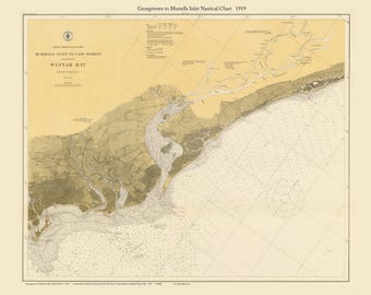 Georgetown to Murrells Inlet 1919 - Nautical Map - South Carolina - 80000 152- Custom Reprint