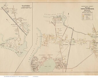 Map Of Bourne Ma Bourne Ma Map - Etsy
