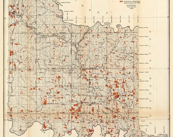 Chickasaw Nation 1900 - Oklahoma - Old Map Reprint - OK Regional