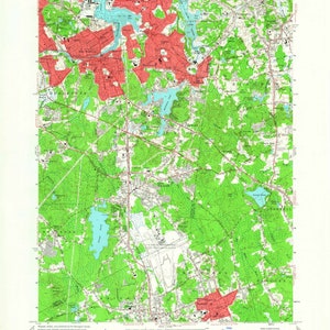 May include: A vintage topographic map of Weymouth, Massachusetts, showing roads, waterways, and forested areas. The map is printed in red, green, and blue colors. The map title is "Weymouth Quadrangle" and the text "USGS Topographic Division" is printed in the bottom right corner.