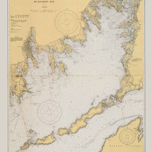 Buzzards Bay to New Bedford, Massachusetts - 1933 Nautical Map - Reprint Harbors 249