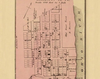 Shousetown 1877 Old Town Map Allegheny County Pennsylvania Ohio Valley Atlas Regional 026