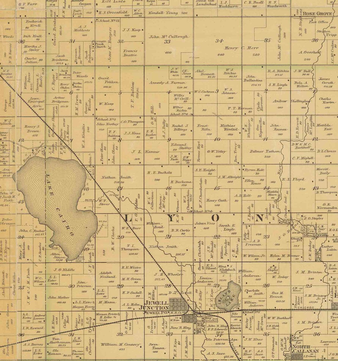 Hamilton County Iowa 1883 Old Wall Map With Landowner Names Etsy