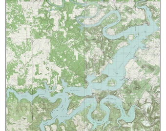 Possum Kingdom Lake 1967-1984 Texas Old Map - USGS Composite Custom -  Reprint