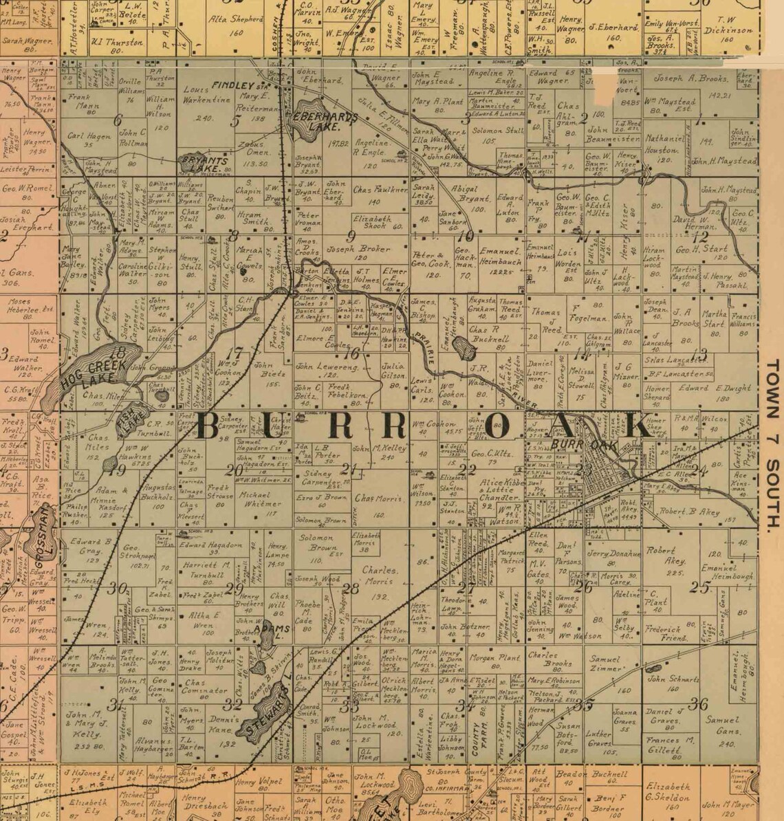 St. Joseph County Michigan 1891 Old Wall Map Reprint with Etsy