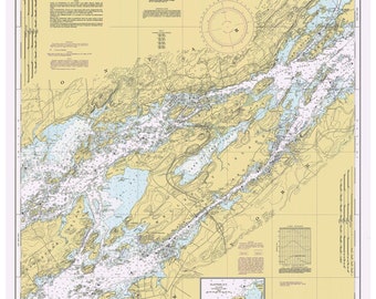 St Lawrence River Grenadier Island to Bartlett Point, Clayton Alexandria Bay Thousand Islands-1993  Nautical Map Reprint-Great Lakes NY 3-16