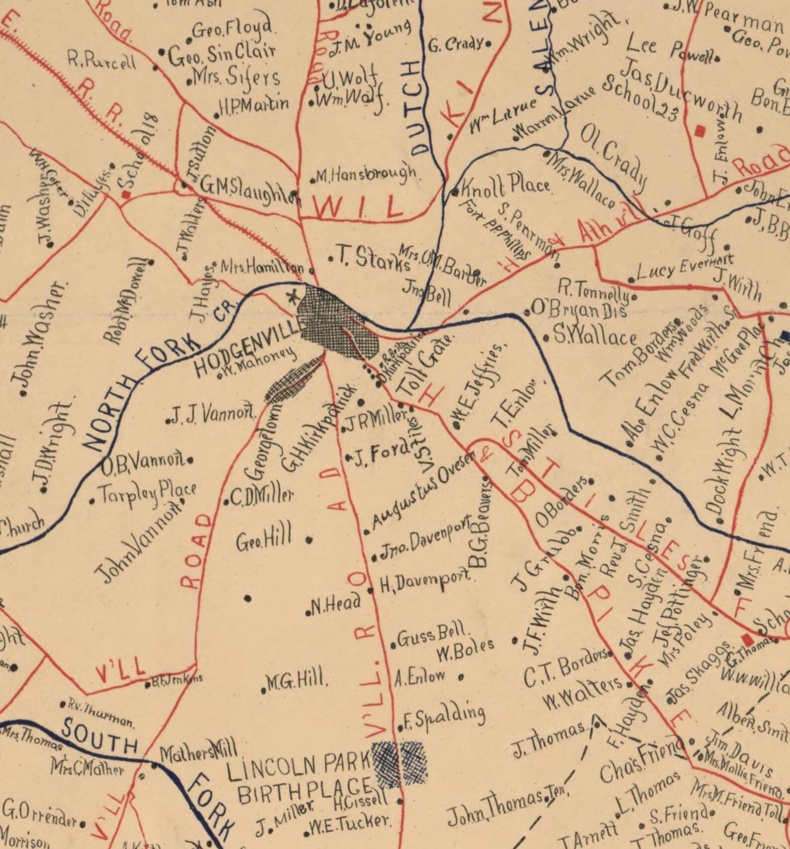 Larue County Kentucky 1899 Old Wall Map With Homeowner Names Etsy
