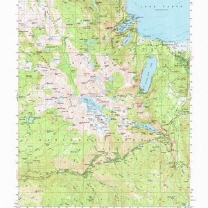 May include: A topographic map of the Fallen Leaf Lake Quadrangle in California, showing the area around Fallen Leaf Lake and Lake Tahoe. The map includes elevation contours, roads, trails, and other features. The map is printed on a white background with green and brown lines.