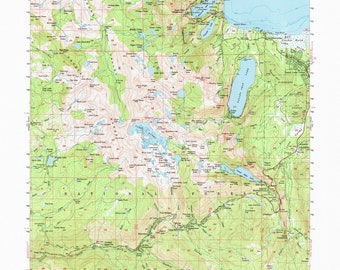 Fallen Leaf Lake 1955 - Old Topo Map - Lake Tahoe - quad reprint - 15x15 USGS Topographic California 297457