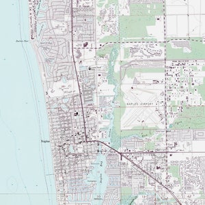 Naples, Florida 1988 Old Topo Map A Composite made from 6 old USGS Topographical Maps Custom Reprint image 6