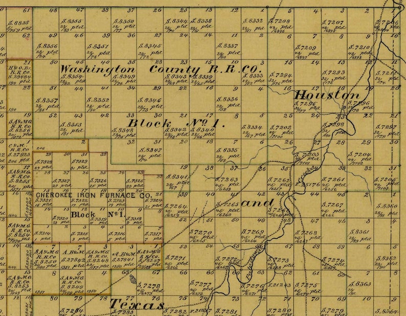 Hansford County Texas 1889 Old Wall Map Reprint With Lot Etsy