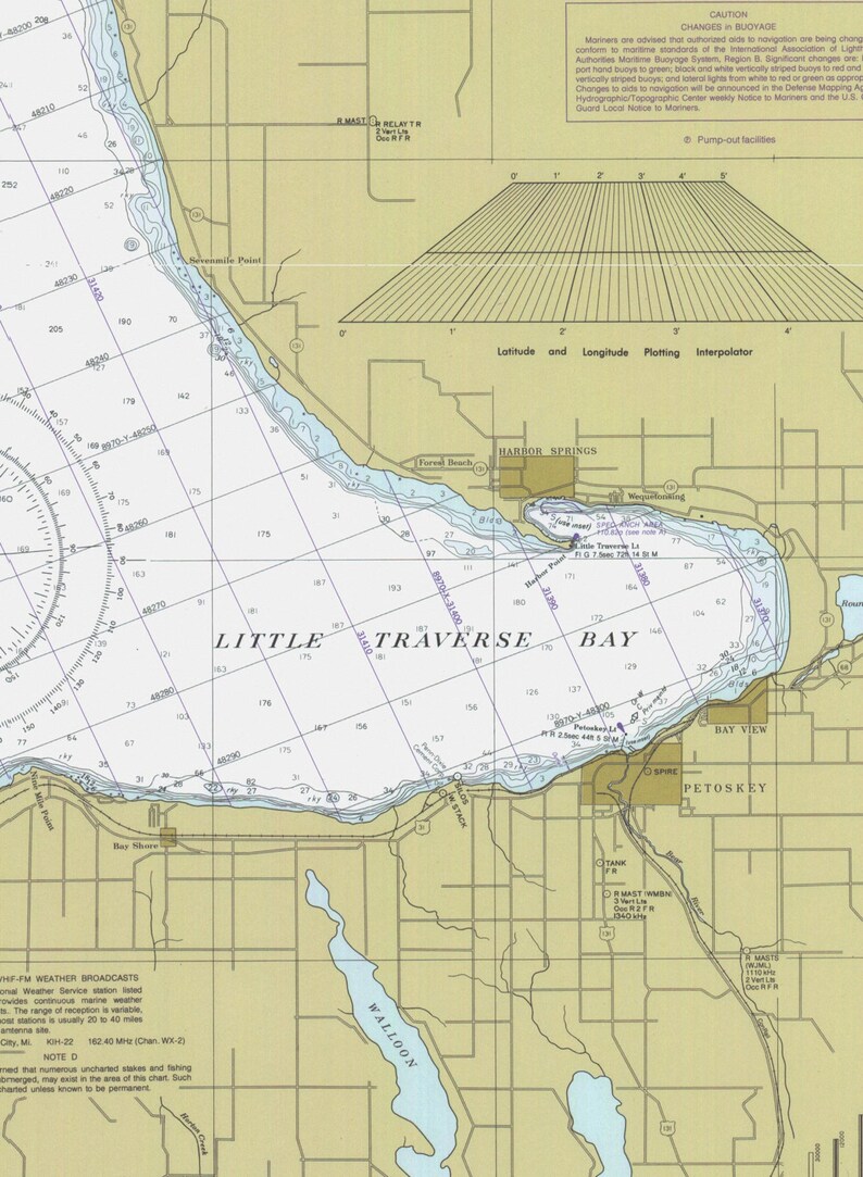 Grand Traverse Bay to Little Traverse Bay 1984 Lake Michigan Etsy