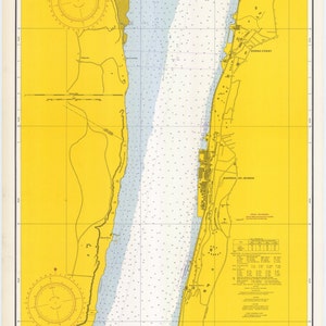 Hudson River- Yonkers to Piermont 1966 Nautical Map by the USCGS - Reprint Harbors 748