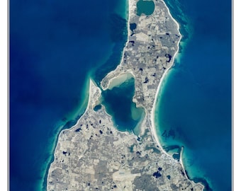 Block Island, Rhode Island - 2003 Aerial Photo  Composite - Blue