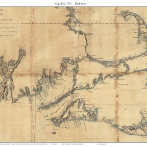 Cape Cod 1775 Map - Blaskowitz - Reprint excerpted from a larger seacoast map