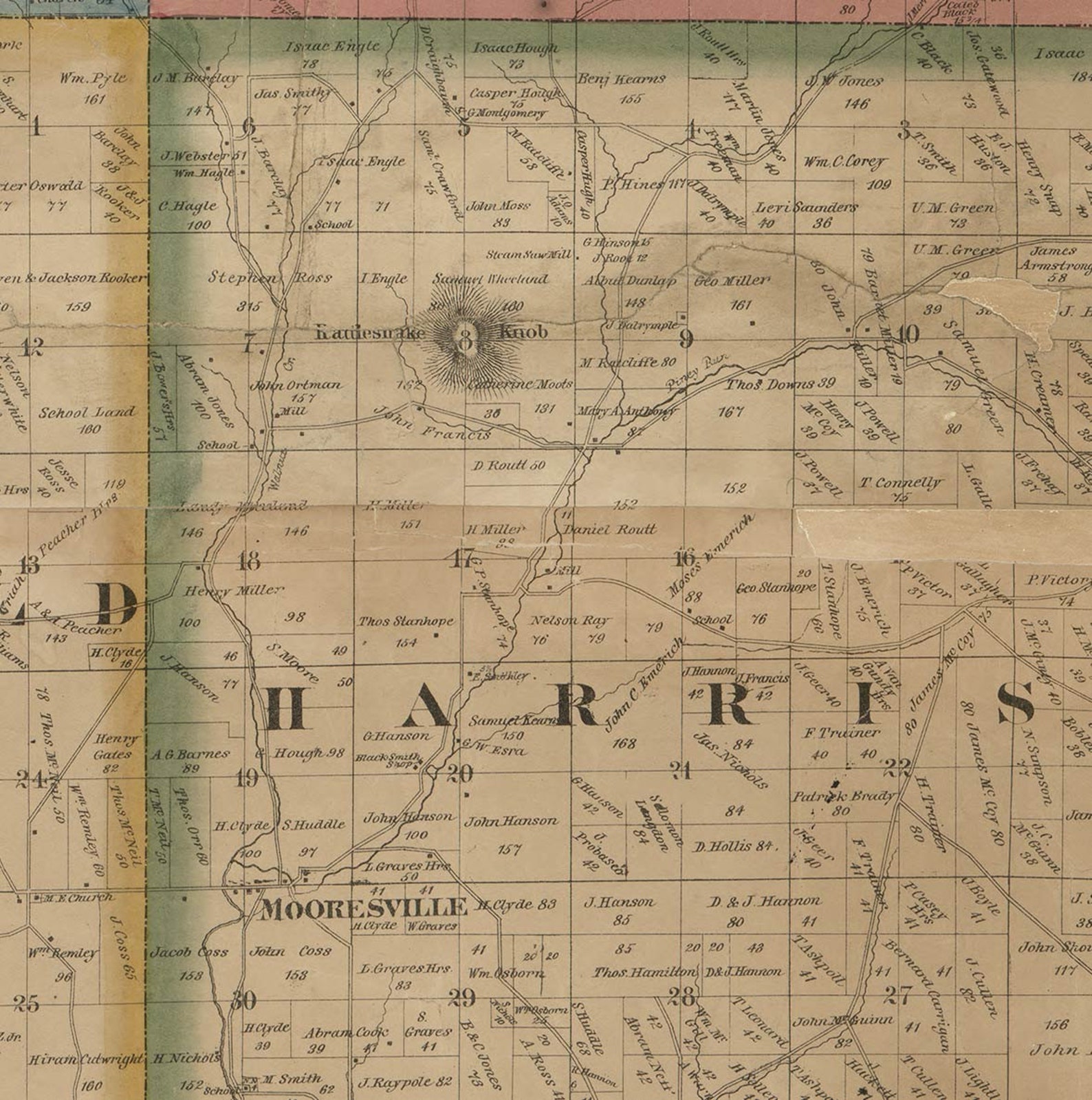 Ross County Ohio 1860 Old Wall Map Reprint With Homeowner Etsy