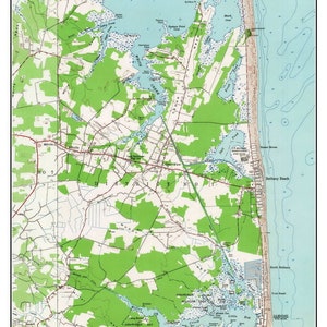 Bethany Beach 1954 Map Reprint - Delaware - 7x7 Old Topographic USGS Custom Composite - Delaware Coast - 12