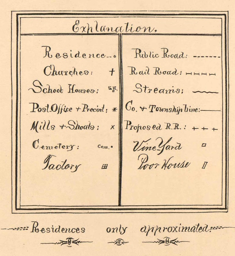 Greenville County South Carolina 1882 Old Wall Map With Etsy