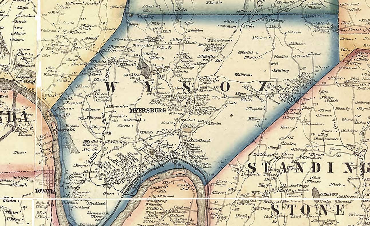Bradford County Pennsylvania 1858 Map Old Wall Map with Etsy