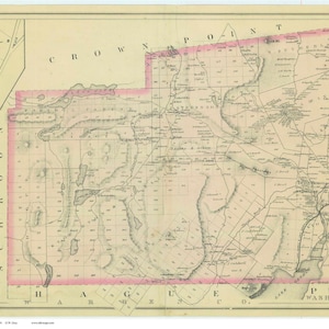 Ticonderoga New York 1876 Map - Reprint - Essex Co NY Atlas