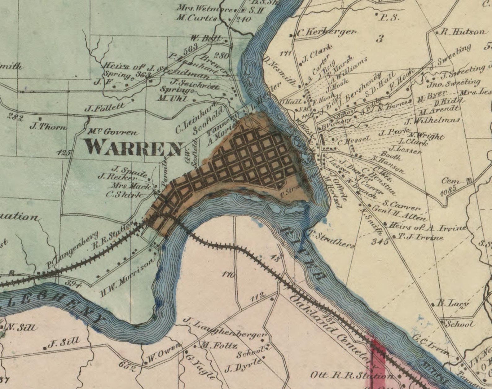 Warren County Pennsylvania 1865 Old Wall Map With Homeowner Etsy