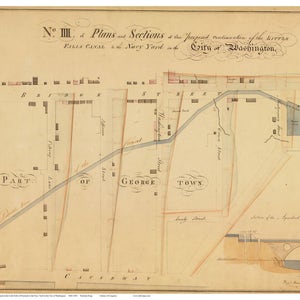Potomac River Canal 1800 Proposal Washington DC - Map 4 of 4 - Old Map Reprint DC Specials
