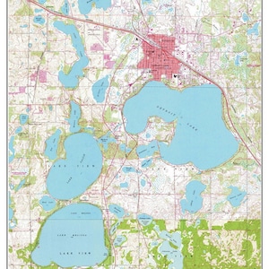 Detroit Lakes - 1982 Map Reprint- Lake Melissa - Lake Sallie - Brandy Lake - Old Topographic USGS Custom Composite Minnesota DTL-North