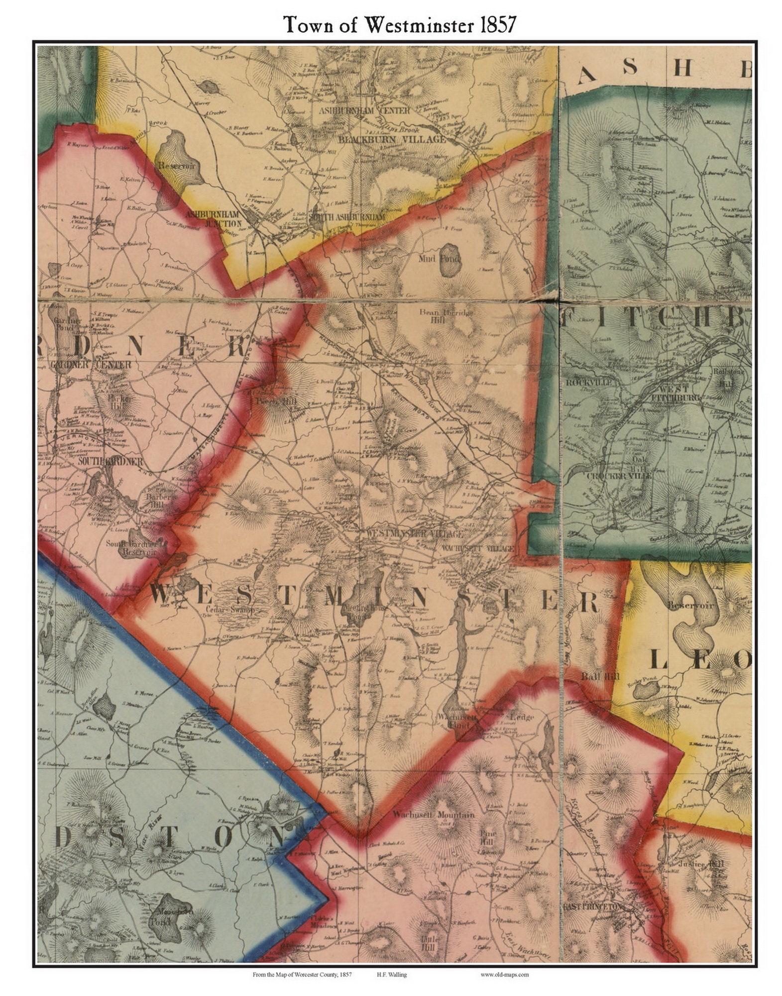 Westminster 1857 Old Town Map With Homeowner Names Etsy