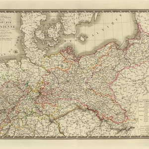 Germany 1828 Old Map - Europe