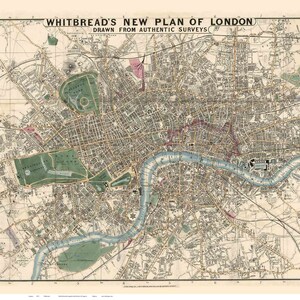 London England 1853 Old Map Reprint