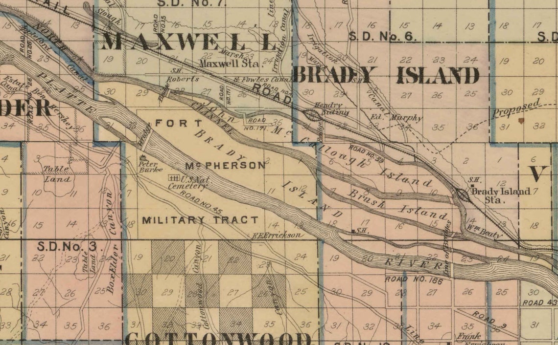 Lincoln County Nebraska 1894 Old Wall Map Reprint With - Etsy New Zealand