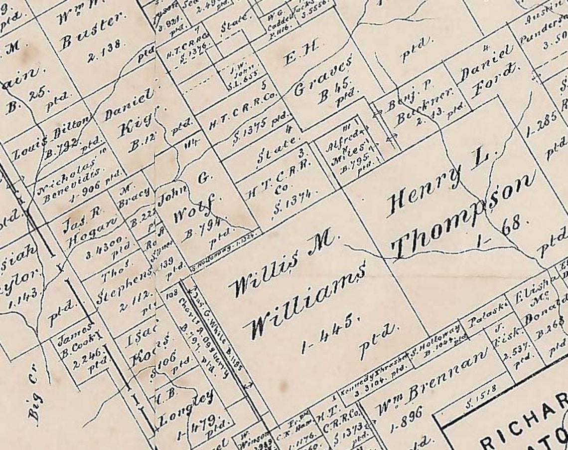 Limestone County Texas 1877 Old Wall Map With Lot Lines Etsy