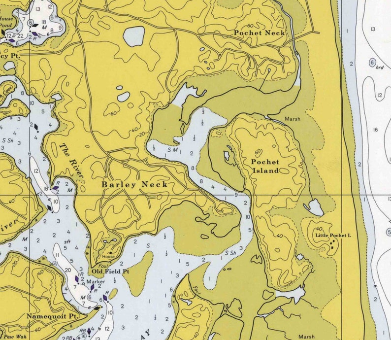 Chatham Harbor and Pleasant Bay MA 1971 Nautical Map Etsy
