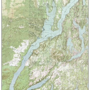 Hood Canal - ca. 1940  - USGS Old Topographic Map  Custom Composite Washington 15x15